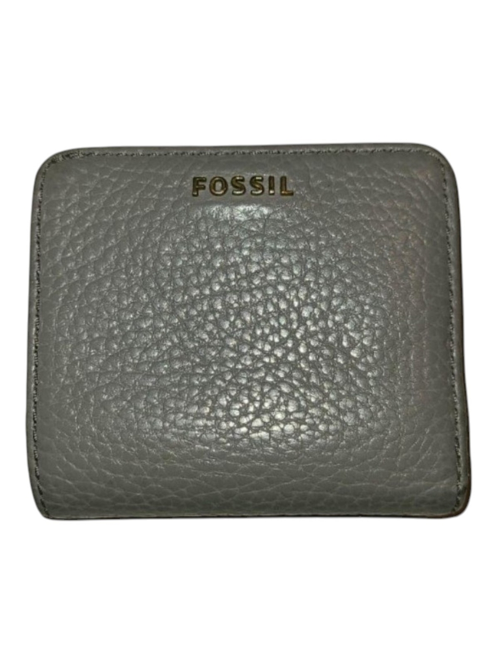 Fossil Pebbled Gray Leather Bifold Wallet